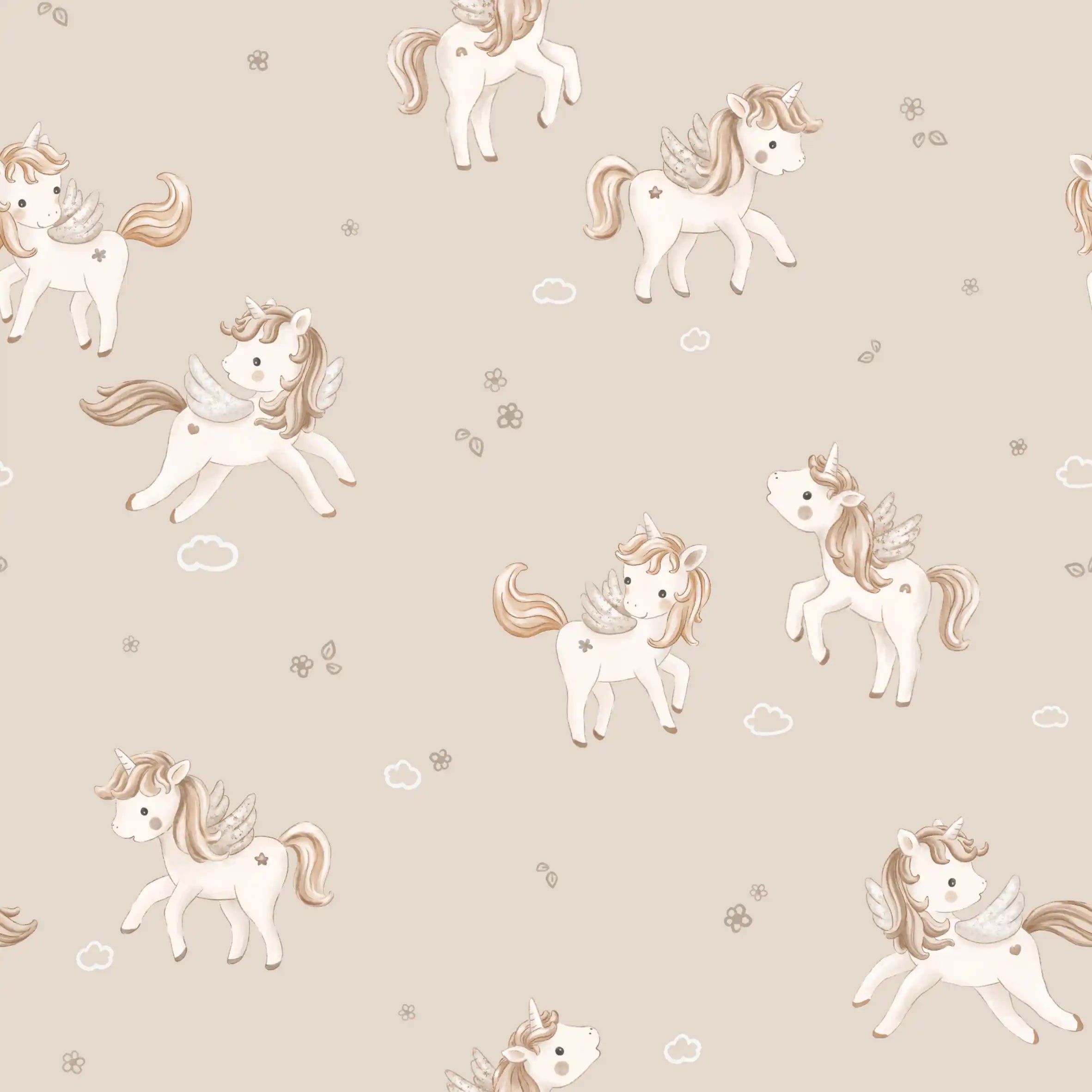 Brown Unicorns Beige - Family Fabrics B.V.
