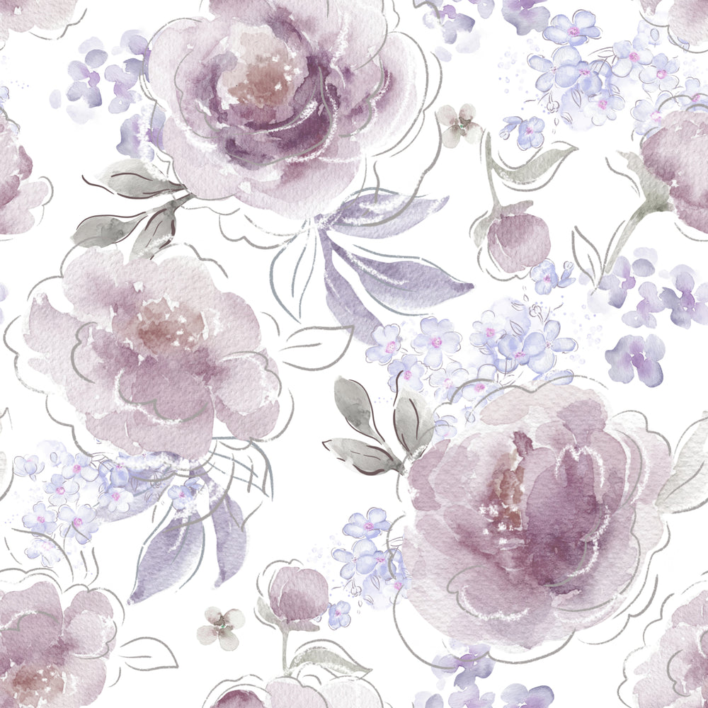 Floral Daria Lilac White
