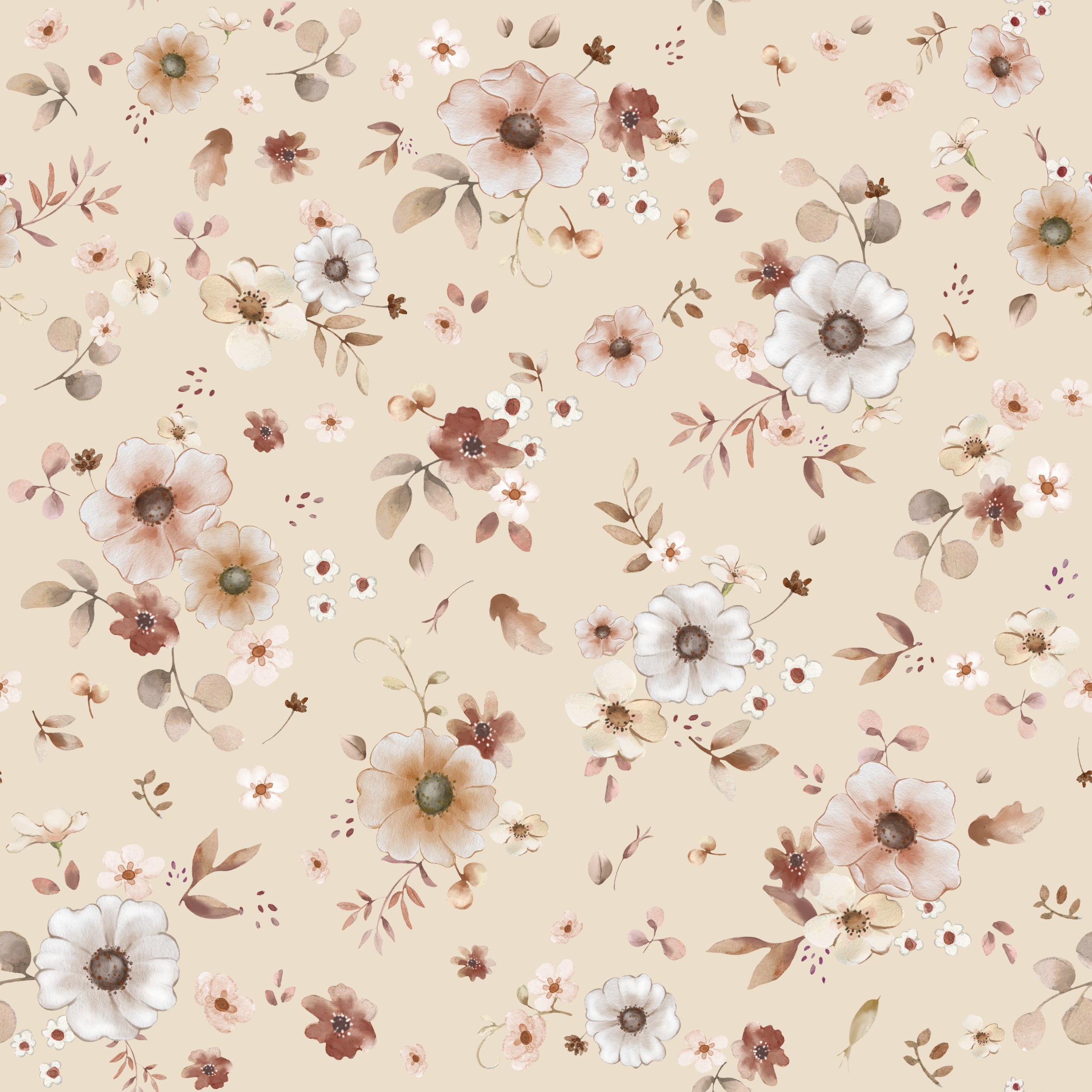 Floral Lena Sand - Family Fabrics B.V.