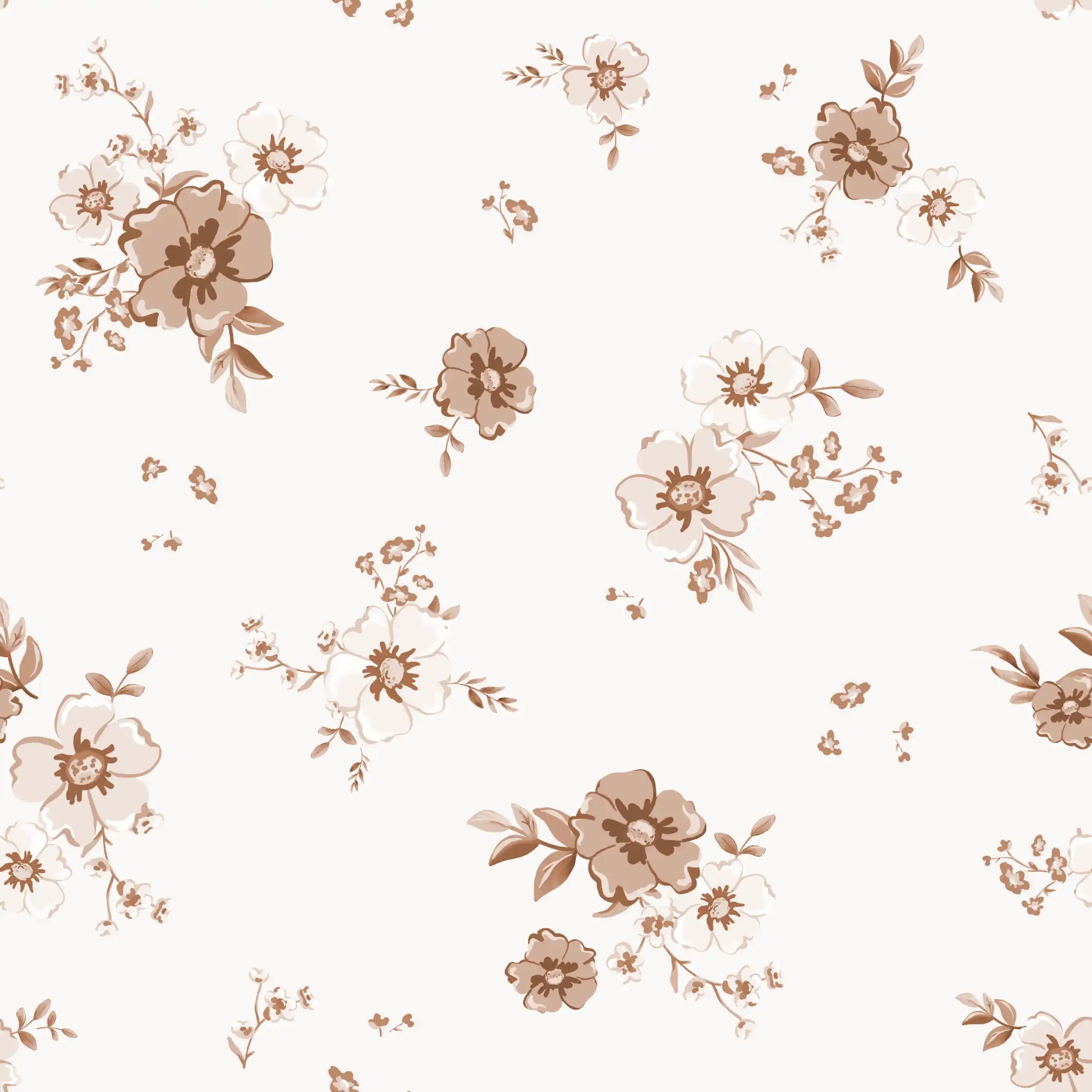Floral Lori Brown Offwhite - Family Fabrics B.V.
