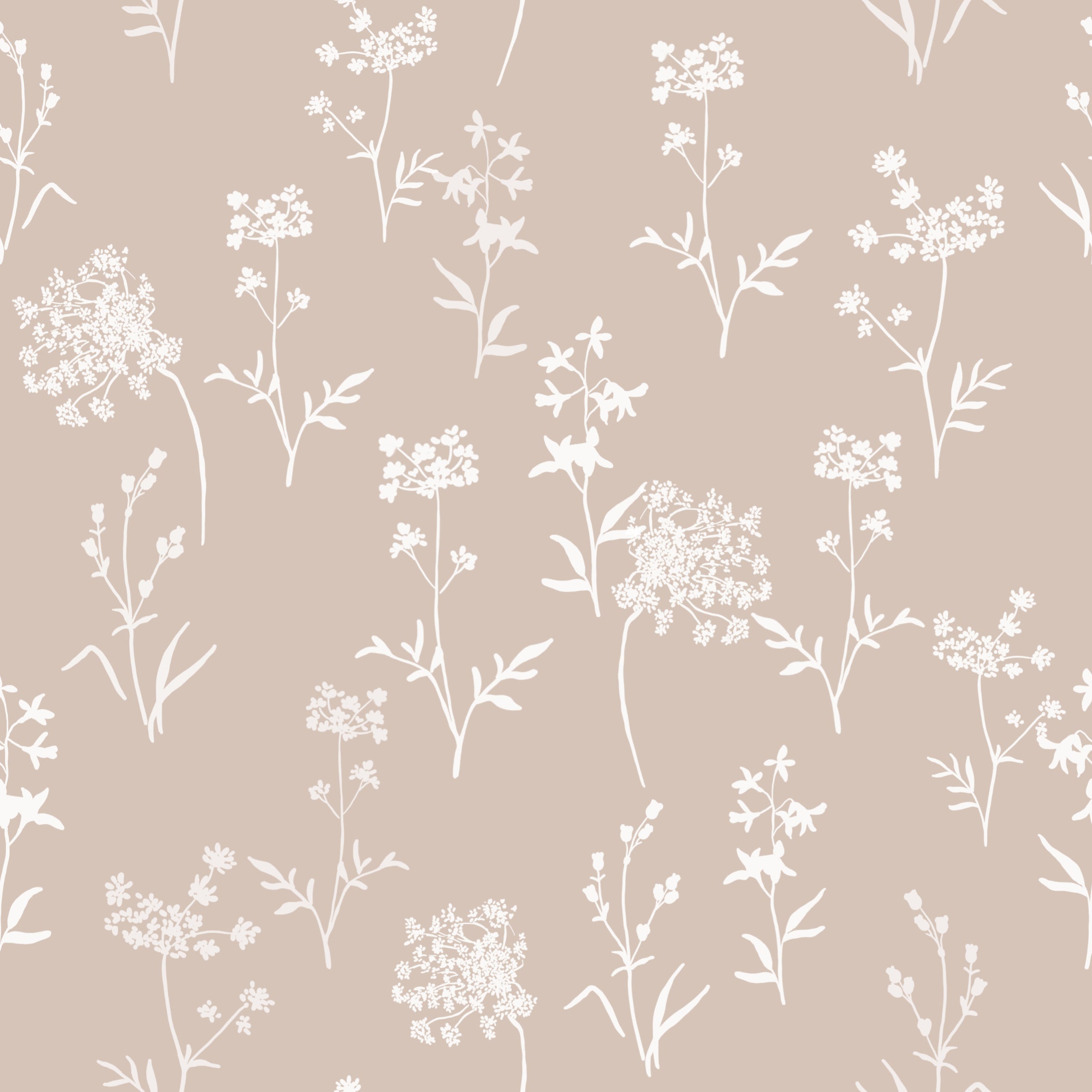 Floral Sanne White Beige - Family Fabrics B.V.
