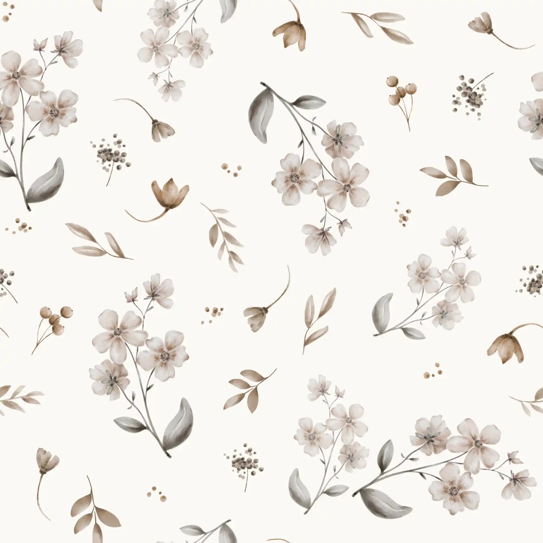 Floral Sarah Beige Ivory - Family Fabrics B.V.