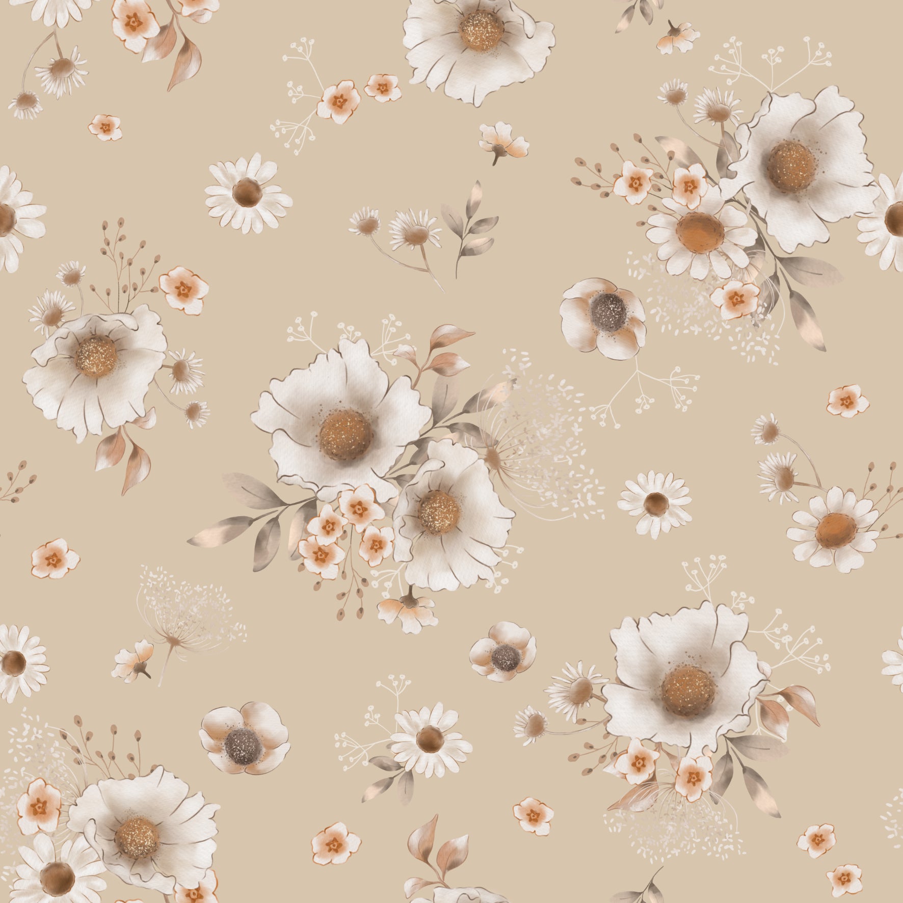 Floral Thea Sand - Family Fabrics B.V.