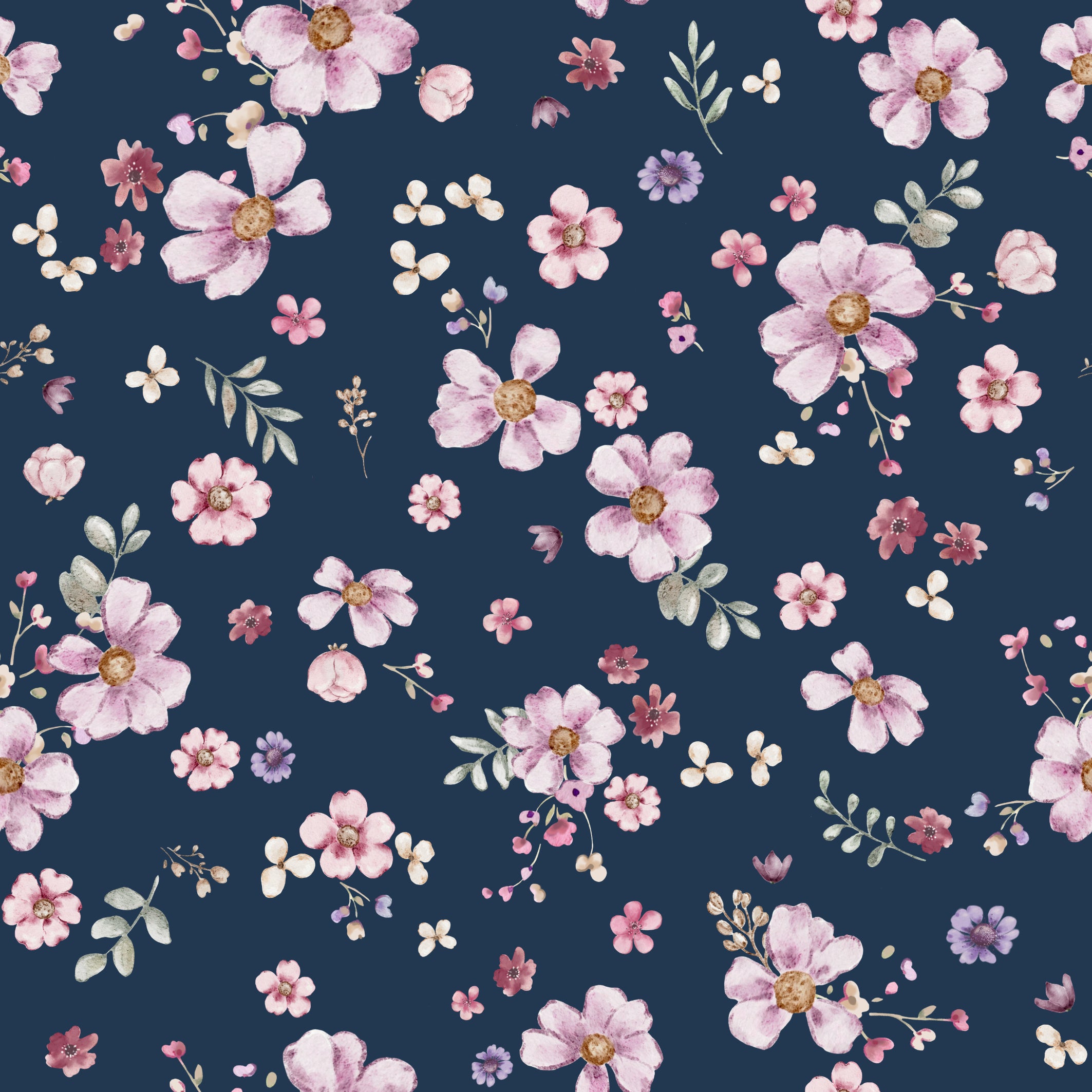 Floral Tia Navy - Family Fabrics B.V.