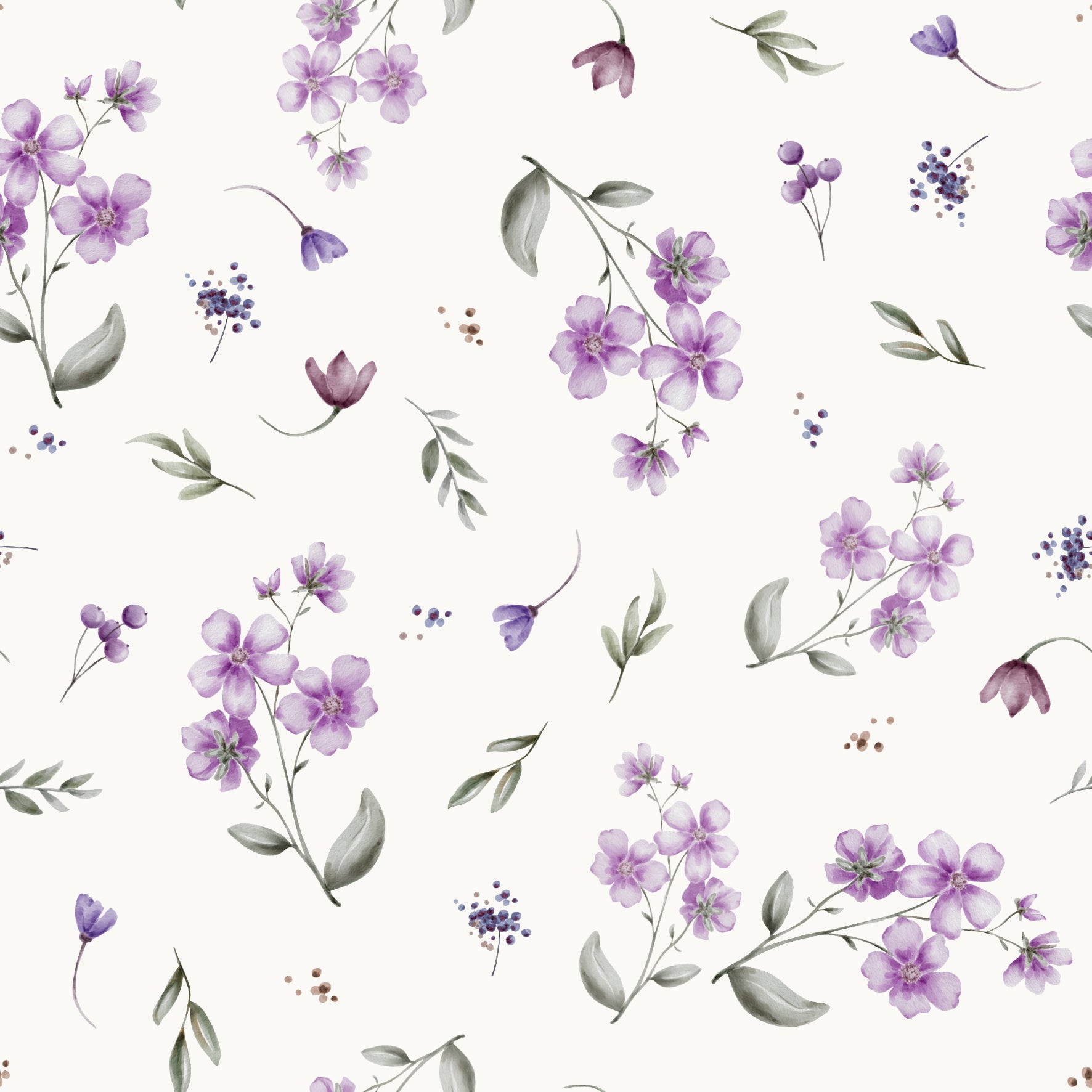 FloralSarah-Lilac-OffWhite - Family Fabrics B.V.