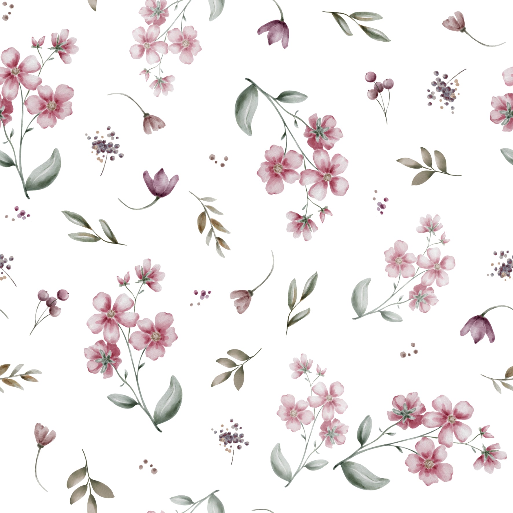 FloralSarah Pink White - Family Fabrics B.V.