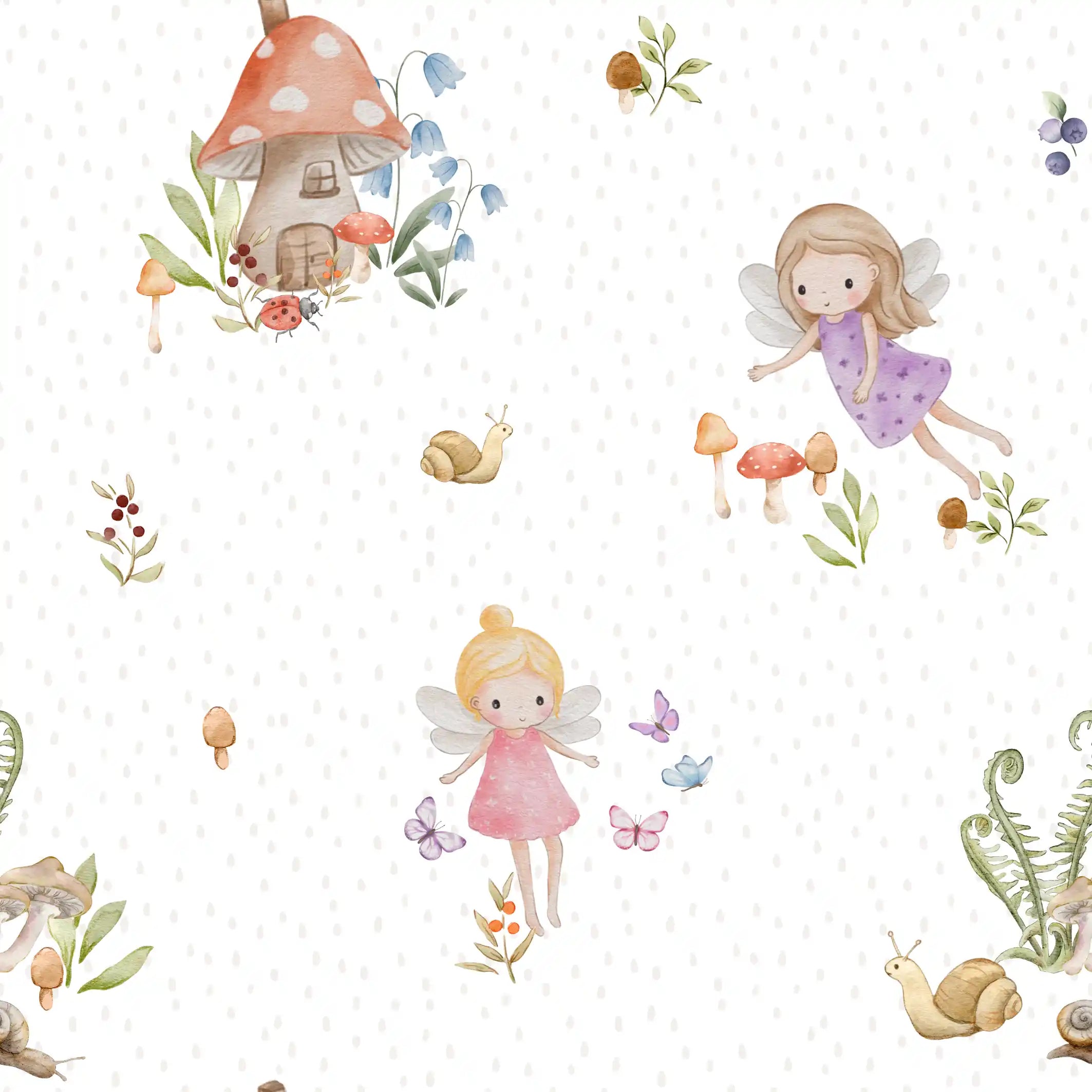 Forest Fairies White Brush - Family Fabrics B.V.
