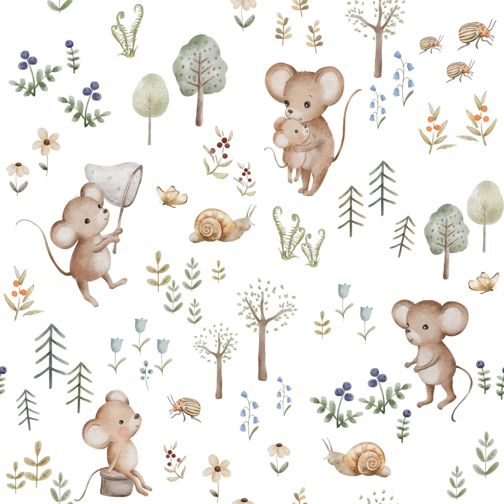 Forest Mice Ivory - Family Fabrics B.V.