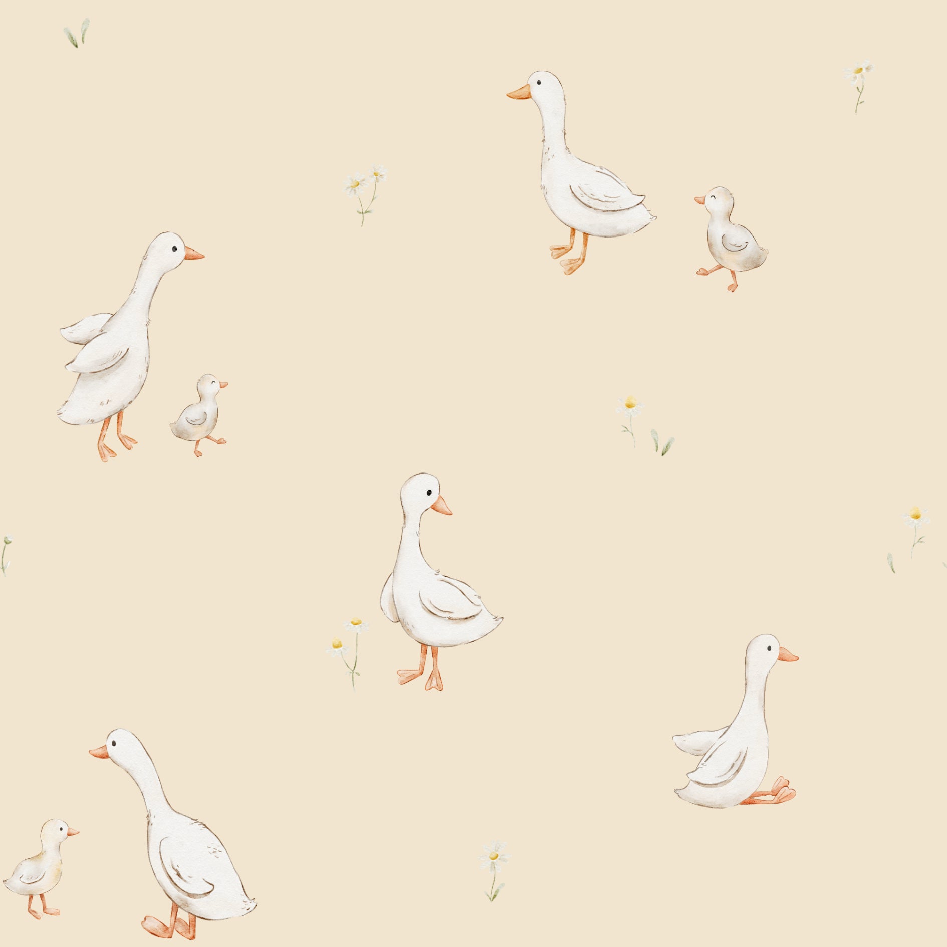 Geese Buttermilk - Family Fabrics B.V.