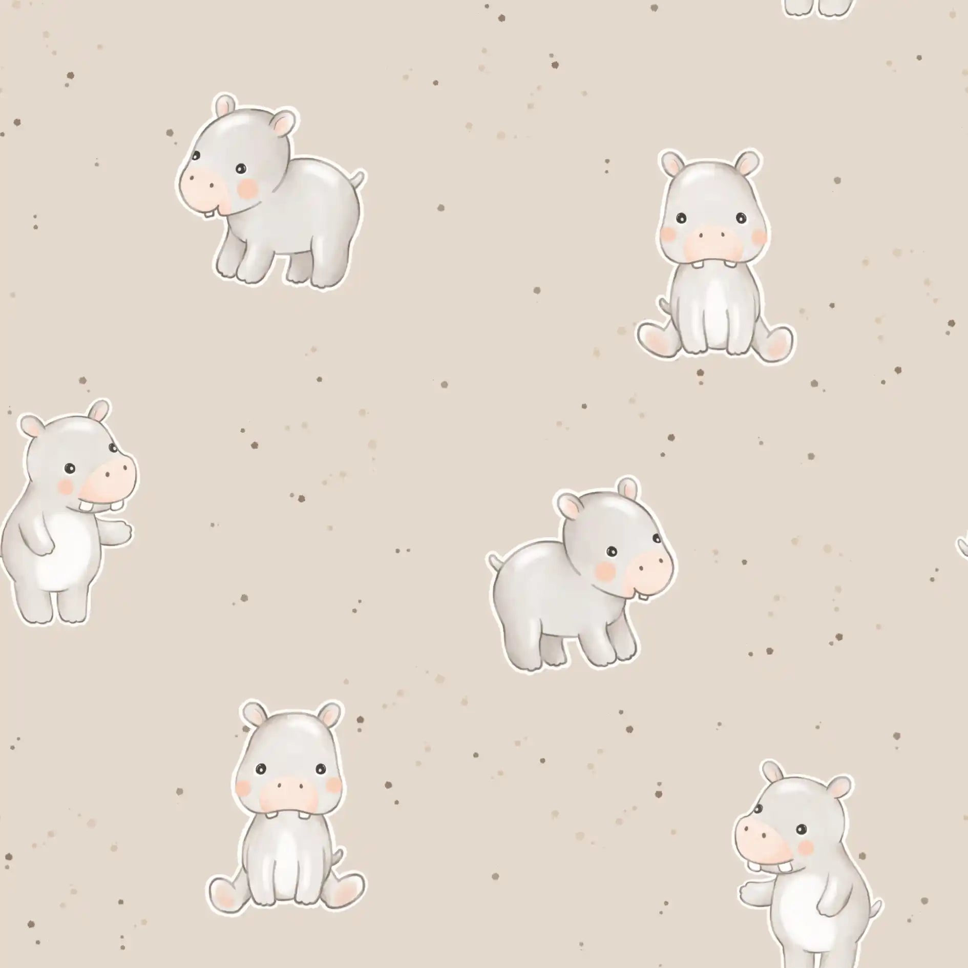 Hippos Beige - Family Fabrics B.V.