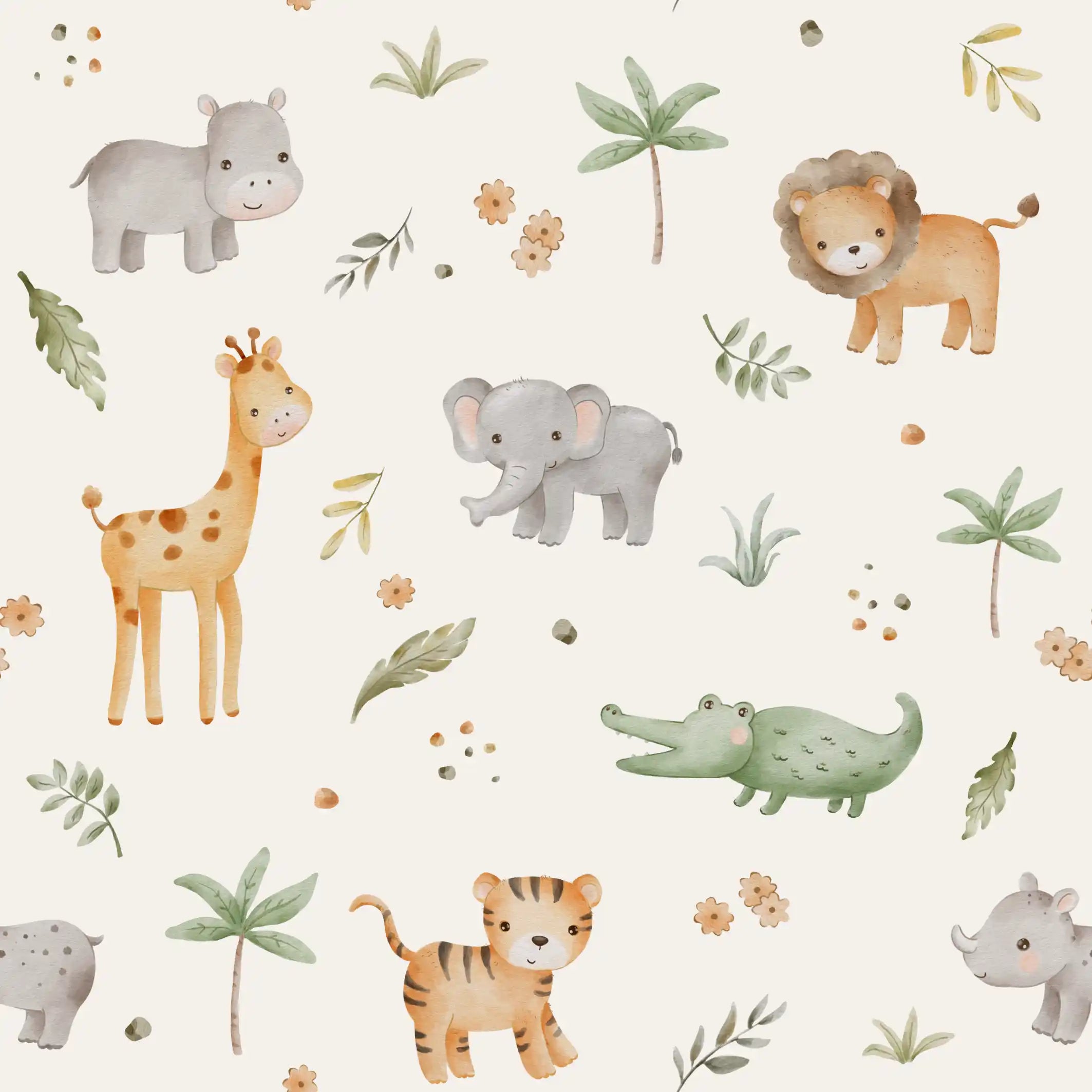 Safari Animals Cream - Family Fabrics B.V.