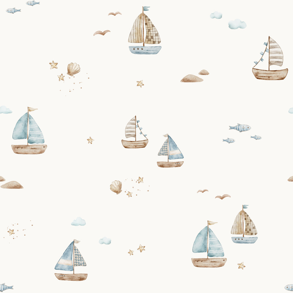 Sailboats OffWhite