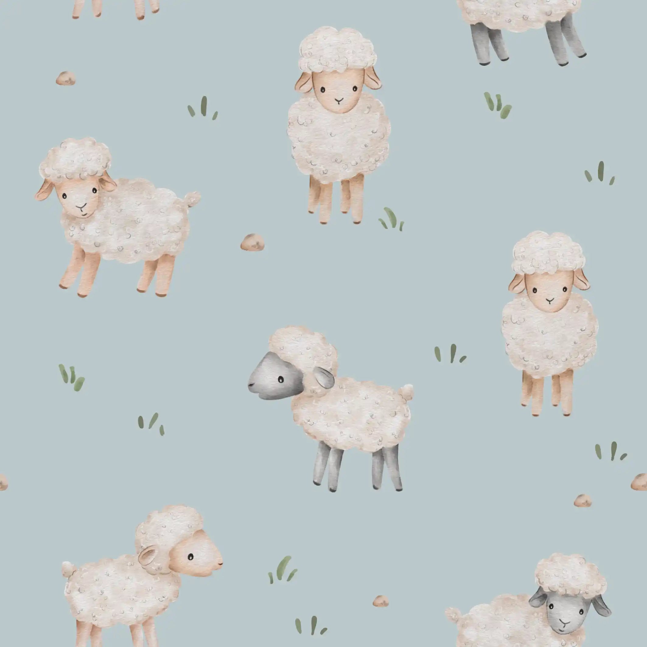 Sheep Babyblue - Family Fabrics B.V.