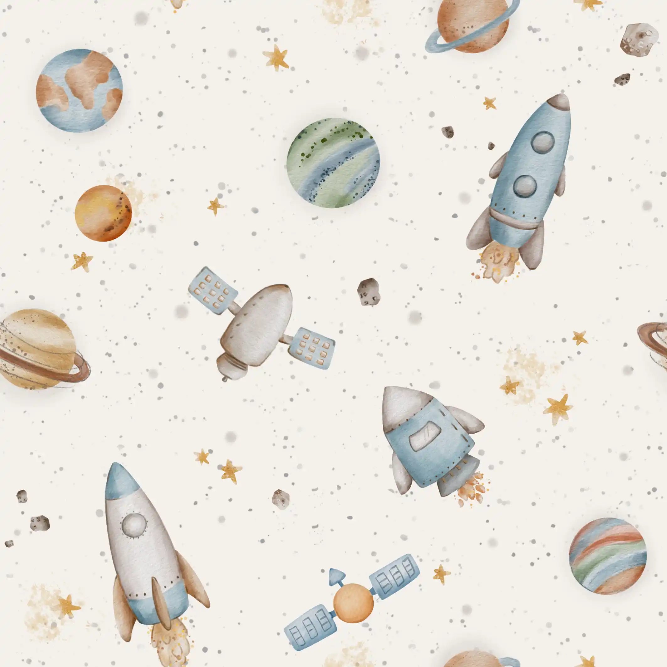 Spaceships Cream - Family Fabrics B.V.