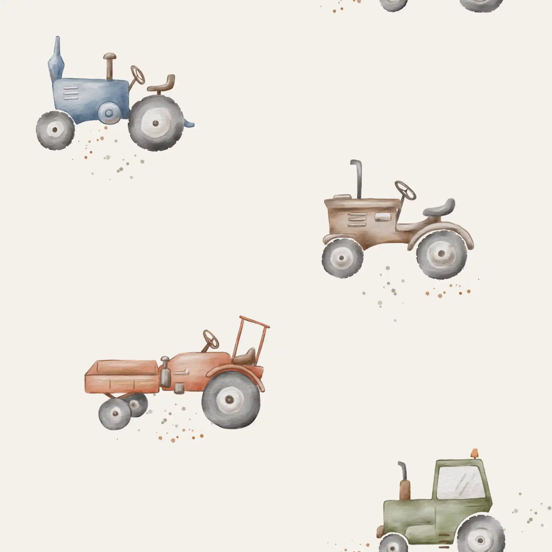 Vintage Tractors Cream - Family Fabrics B.V.