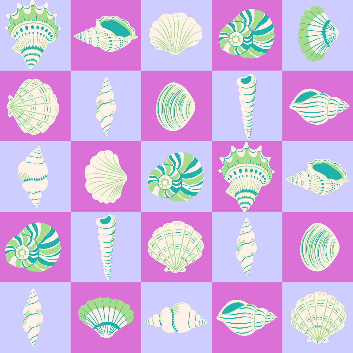 Seashell and squares - Family Fabrics B.V.